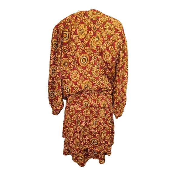 vintage Sequel Floral medallion Patterned blouson smocked waist dress 20w - Picture 6 of 7